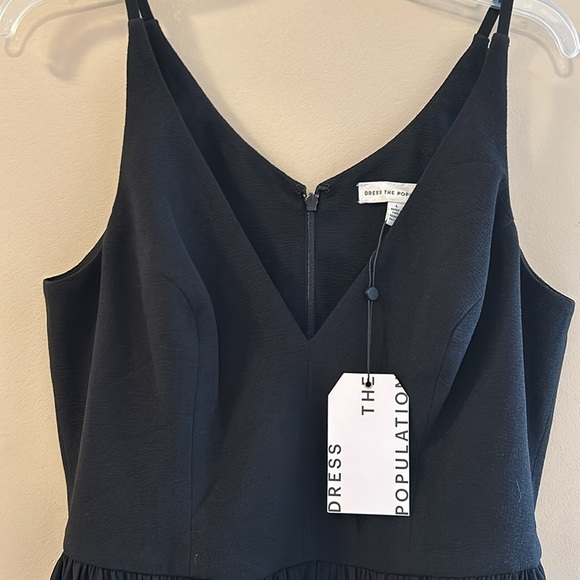 NWT, dress the population ‘Alicia’ plunging sleeveless fit and flare, size L - Picture 2 of 9